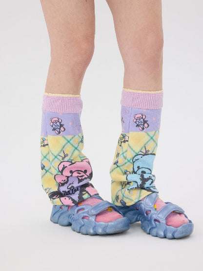 Bear Print Lace Stack Socks【s0000016708】