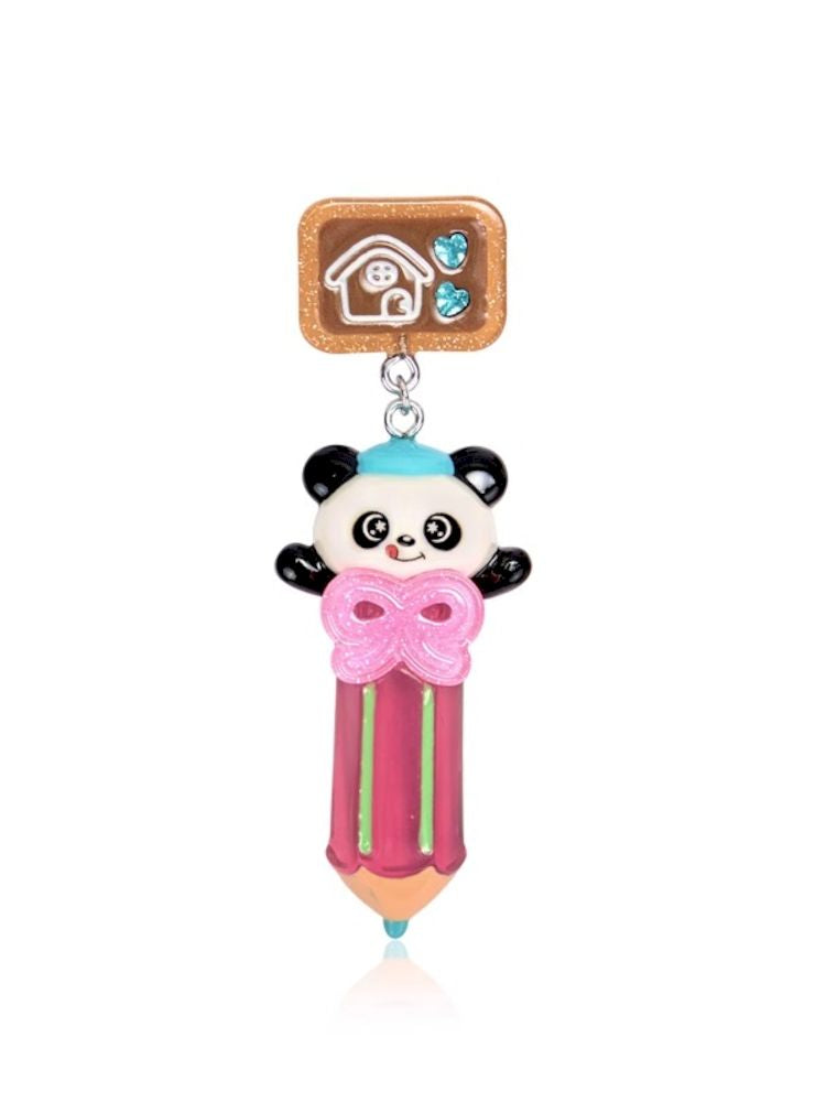 Panda 3D Pencil Resin Necklace and Earrings【s0000006107】