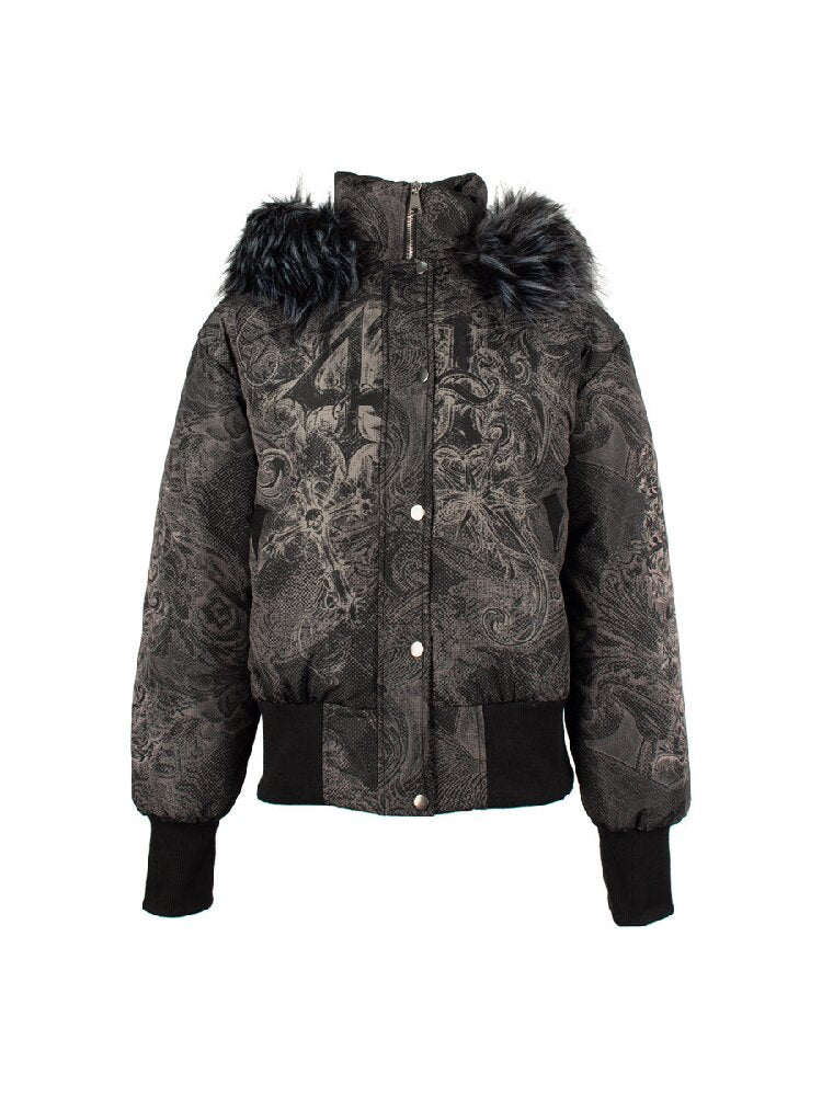 Dark Pattern Fur Collar Down Jacket【s0000018052】