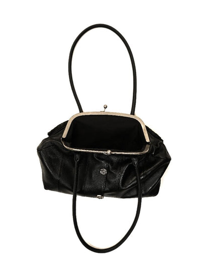 Lambskin Kiss Lock Shoulder Bag【s0000017911】