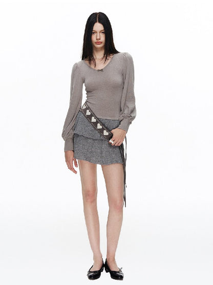Lantern Patchwork Knitted Skirt【s0000015882】