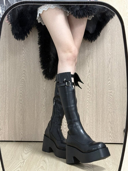 Gothic Punk Bat Skinny Boots【s0000016372】