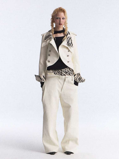 Zebra Stitching Leather Jacket【s0000015391】