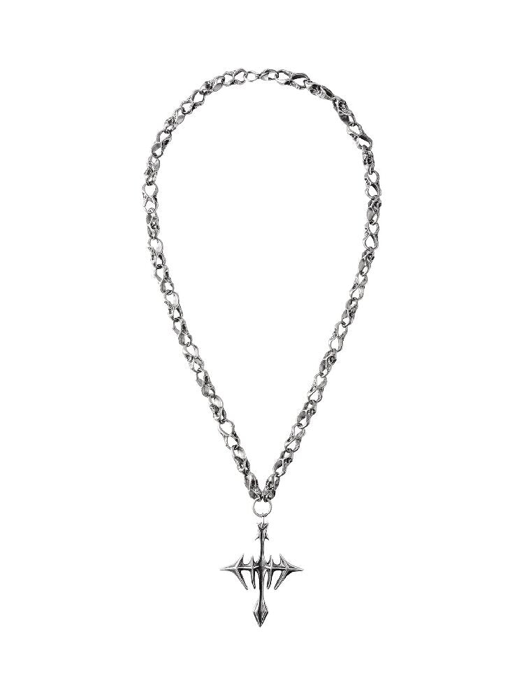 Castle Skull Heavy Retro Cross Necklace【s0000018994】