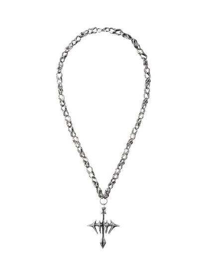 Castle Skull Heavy Retro Cross Necklace【s0000018994】