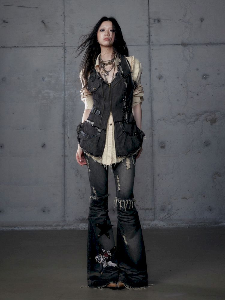 Stacked Waisted Irregular Vest【s0000013472】