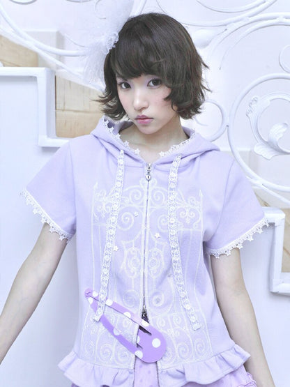 Embroidered Pattern Hooded Cardigan【s0000017134】