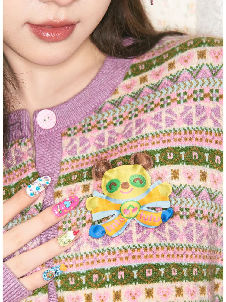 Geometric Knit Cardigan and Skirt Set【s0000014142】