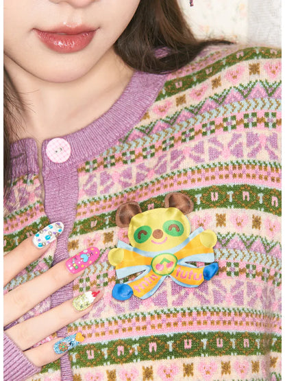 Geometric Knit Cardigan and Skirt Set【s0000014142】