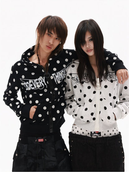 Angel Slogan Zipper Hooded Jacket【s0000018343】