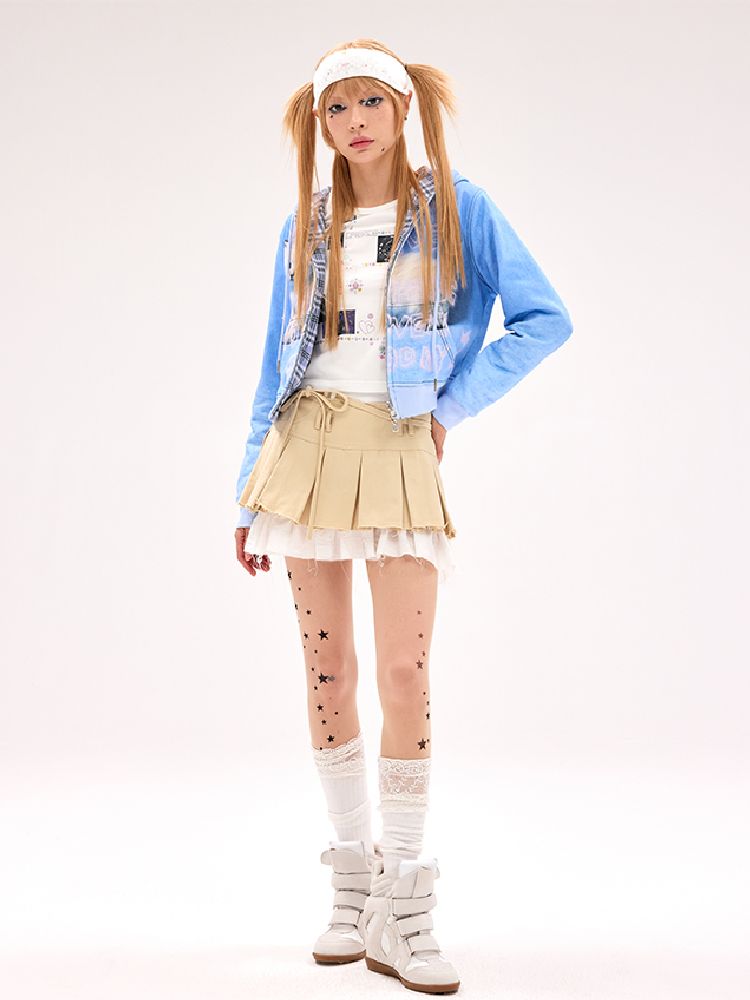 Raw-edge Pleated Skirt【s0000012178】