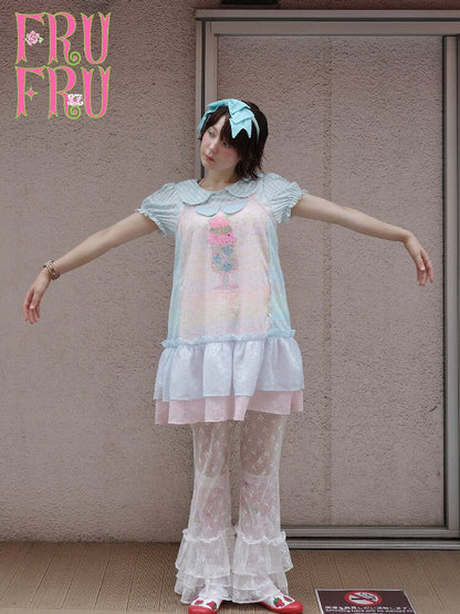 Bow Lace Versatile Flared Pants【s0000017761】