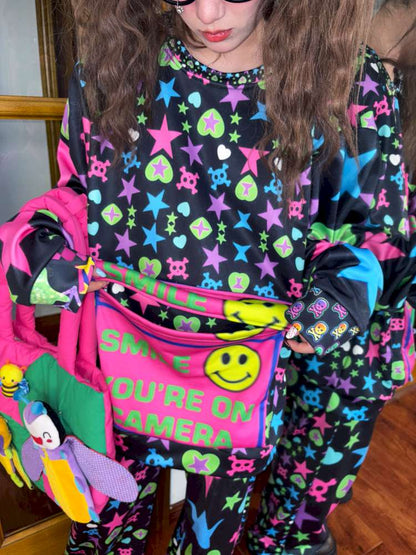 Y2K Dopamine Loose Fleece Long Sleeve Top【s0000014634】