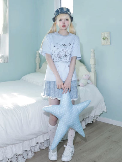 Angel Cat Short Sleeve T-Shirt【s0000012200】