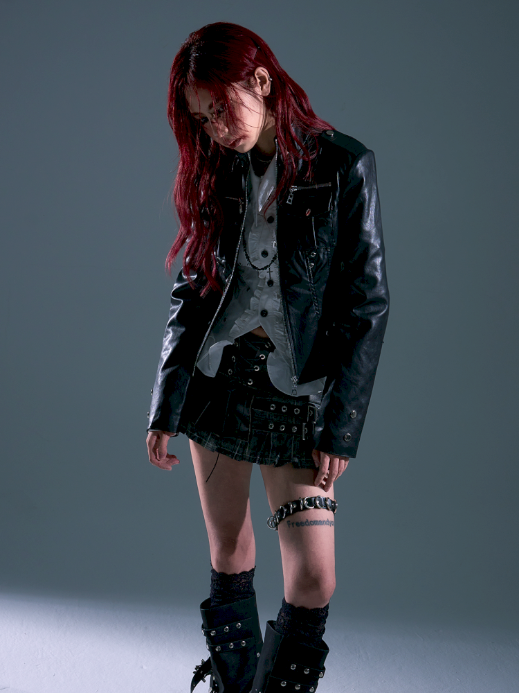 Bag silhouette biker leather jacket【s0000013696】