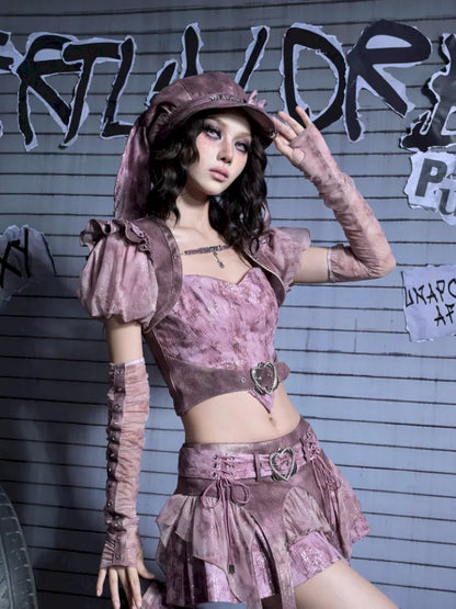 Mesh Nail Rhinestone Pleated Long Sleeve Sleeves【s0000014021】