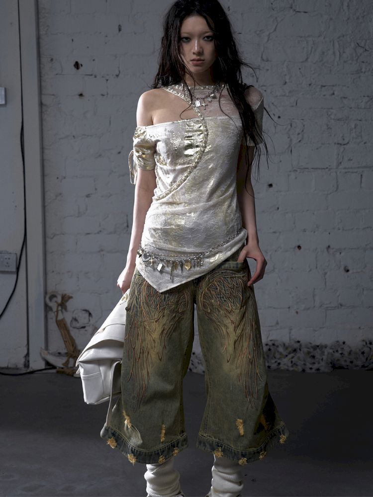 Patchwork two-way short-sleeved T-shirt【s0000012788】