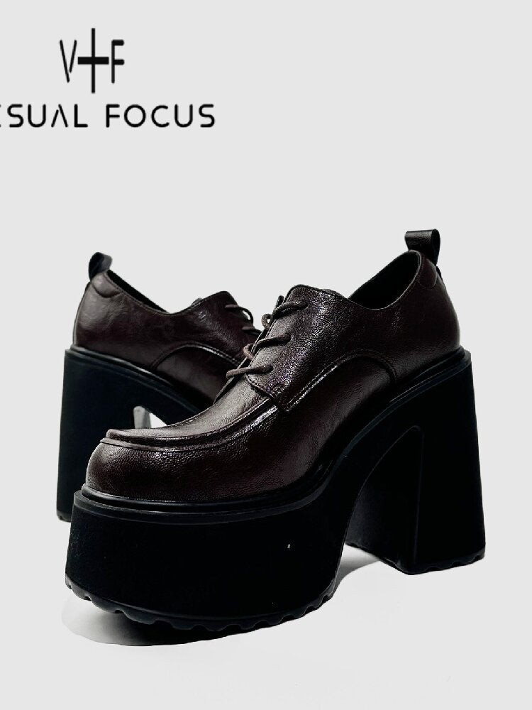 Y2K Thick Soled Punk Leather Shoes【s0000015717】