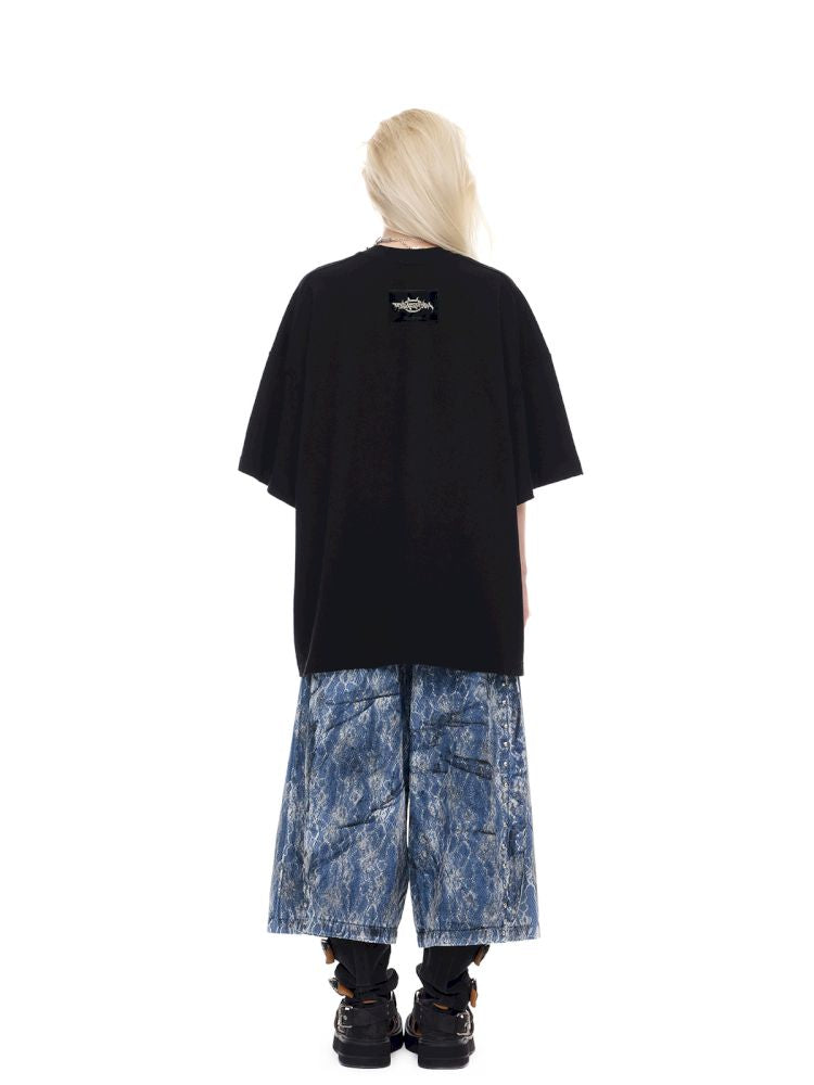 Rock Frog Print Loose Fit T-Shirt【s0000012978】