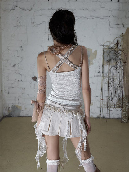 Island Punk Shell Buckle Vest Top【s0000016992】