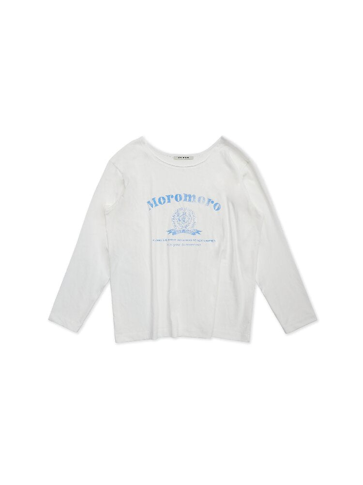 College Emblem Off Shoulder T Shirt【s0000017443】