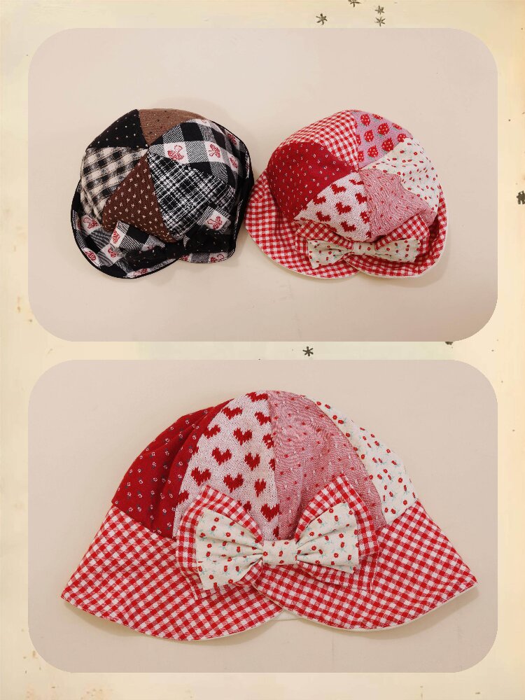 Patchwork Bow Remake Pot Hat【s0000019286】