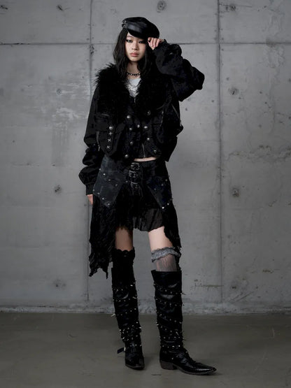 Asymmetrical multi-layer lace skirt【s0000013955】