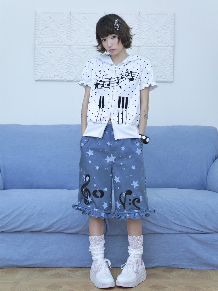 Notes Polka Dot Hooded Cardigan【s0000016547】