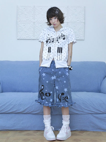 Notes Polka Dot Hooded Cardigan【s0000016547】