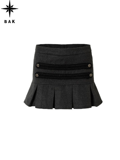 Gray Pleated Napoleon Mini Skirt【s0000018555】