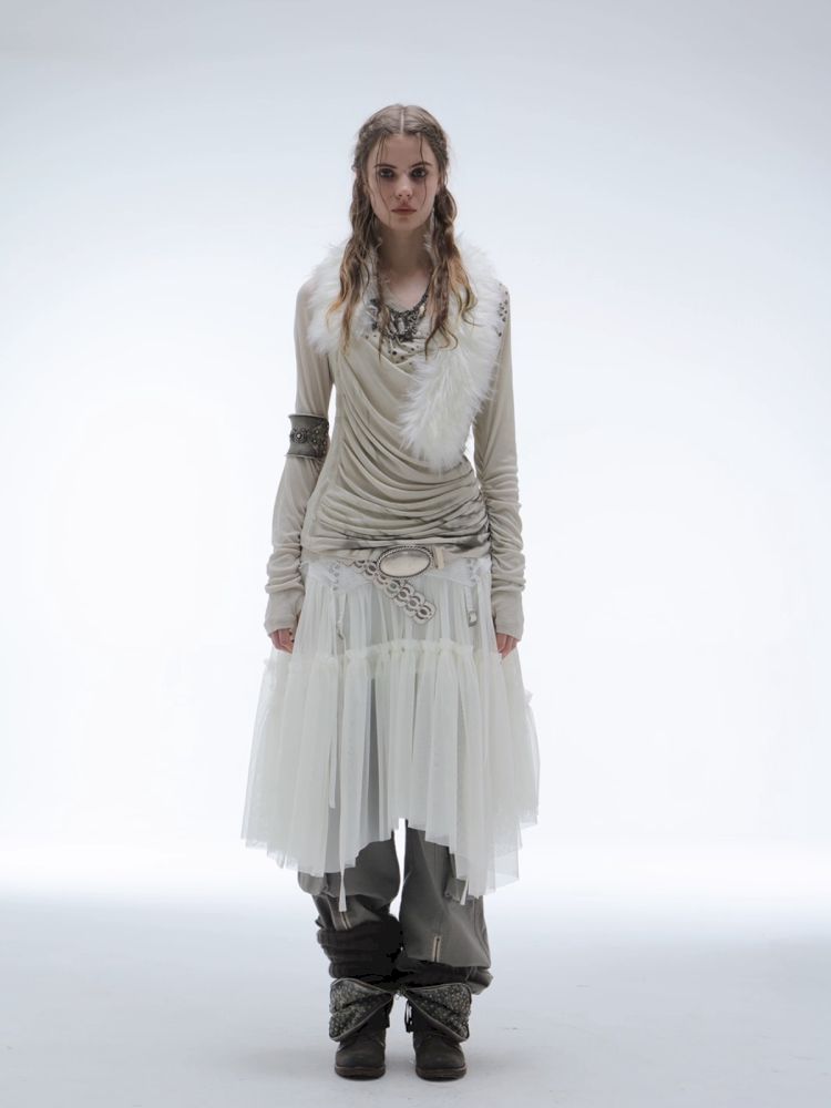 Tulle Pleated Tiered Layered Skirt【s0000013907】