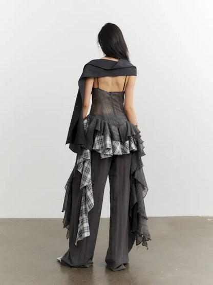 Stitching Irregular Ruffle Versatile Sundress【s0000014033】