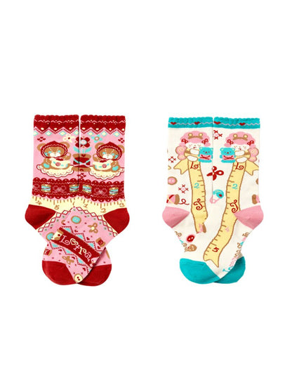 Red Bear Lamb Cotton Socks Pair【s0000015568】