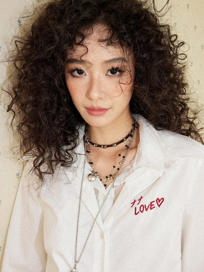 Fake Two-Piece Lace Printed Shirt【s0000017902】