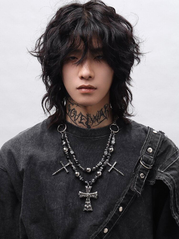Skull Ruins Y2K Punk Heavy Necklace【s0000018970】