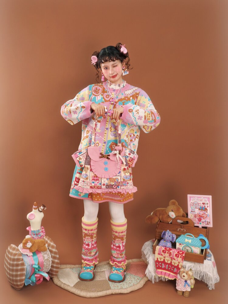 Printed Quilted Patchwork Handbag【s0000015587】