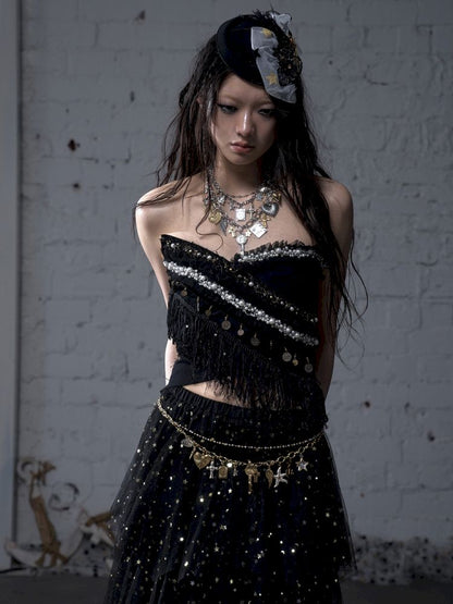 Irregular short strapless vest【s0000012783】