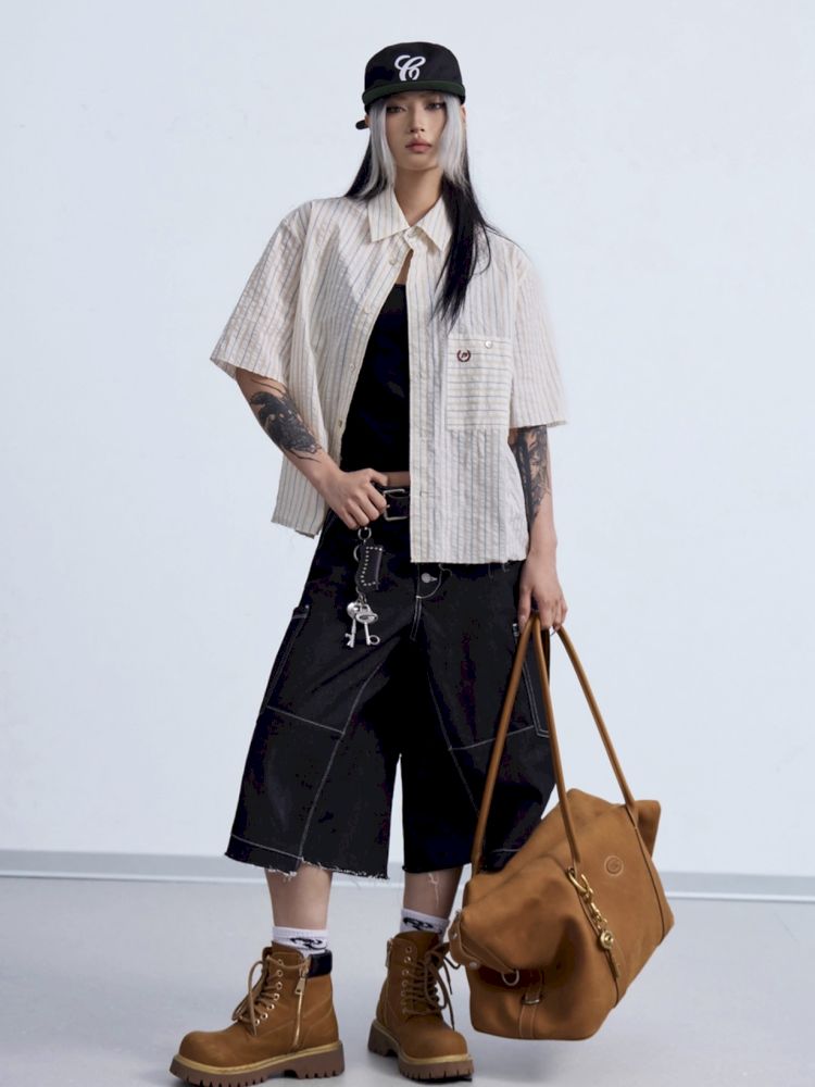 Striped Short Sleeve Shirt【s0000013198】