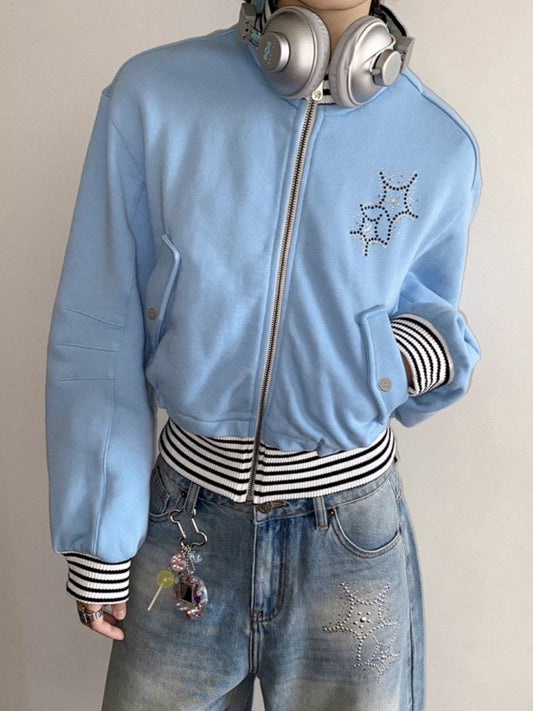 Starfish Hot Rhinestone Sweatshirt Jacket【s0000012278】