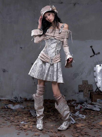 Vintage Punk Patchwork Knit Dress【s0000014651】