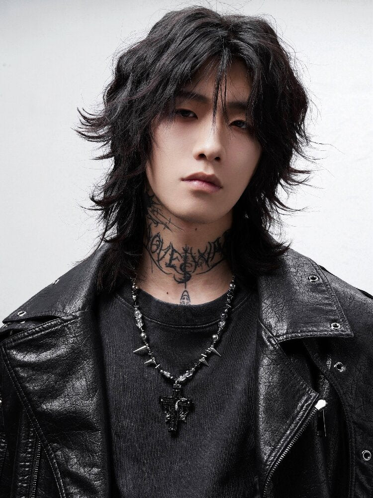 Black Magic Rivet Cross Heavy Necklace【s0000018971】