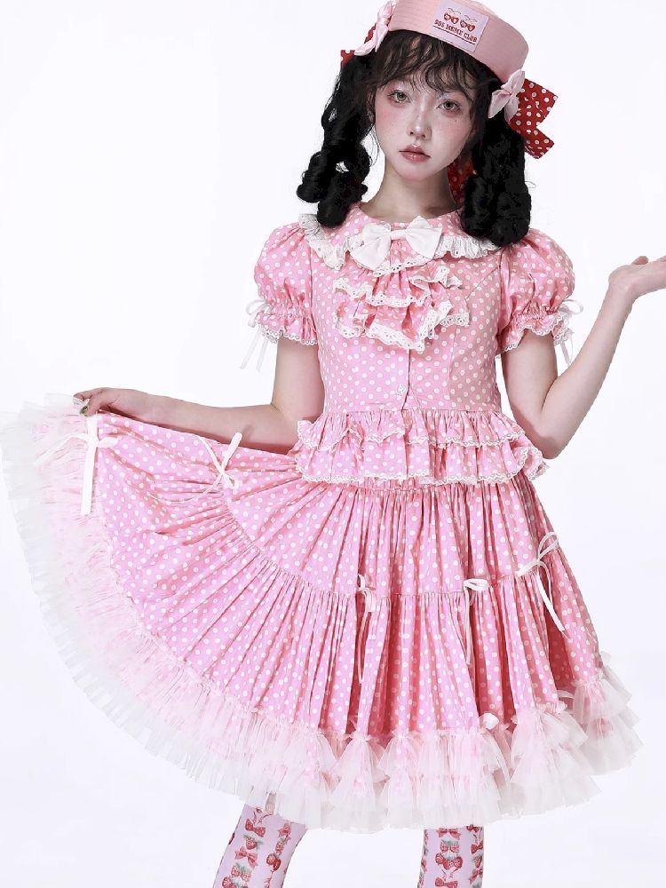 Polka Dot Halter Dress【s0000012185】