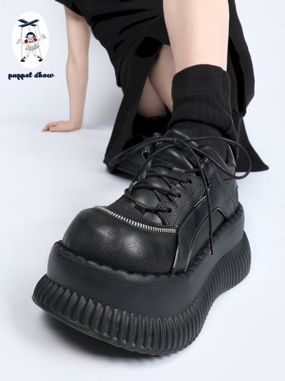 Gothic subculture lace up thick bottom shoes【s0000013710】