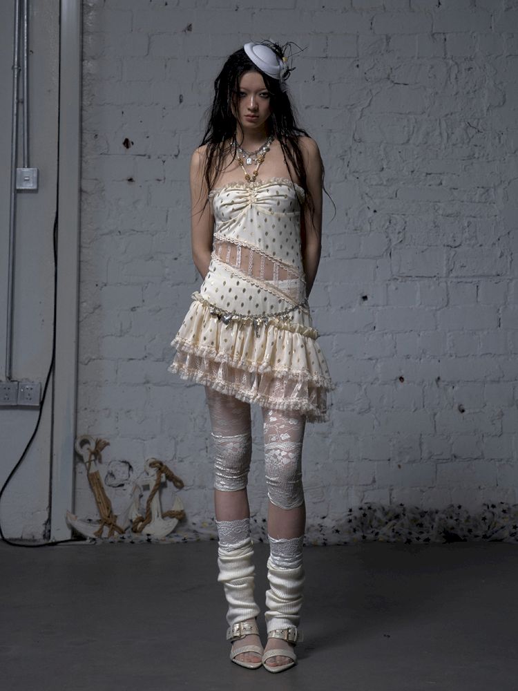 Lace Halter Neck Strapless Dress【s0000012786】