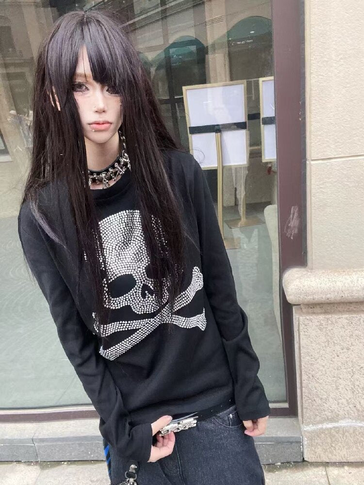 Skull Diamond Long Sleeve Shirt【s0000018200】