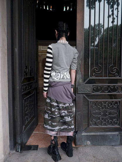 Broken Soldier Camo Spliced Skirt【s0000015141】