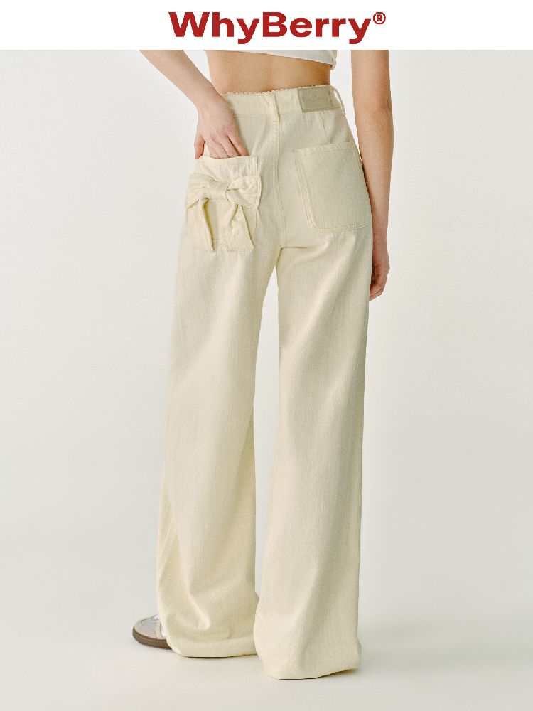 Cubic Bow Light Jeans Lace Pants【s0000011977】