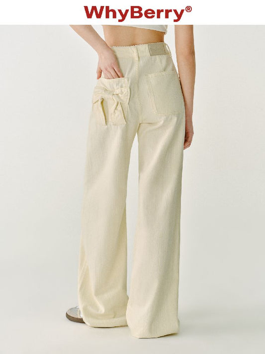 Cubic Bow Light Jeans Lace Pants【s0000011977】
