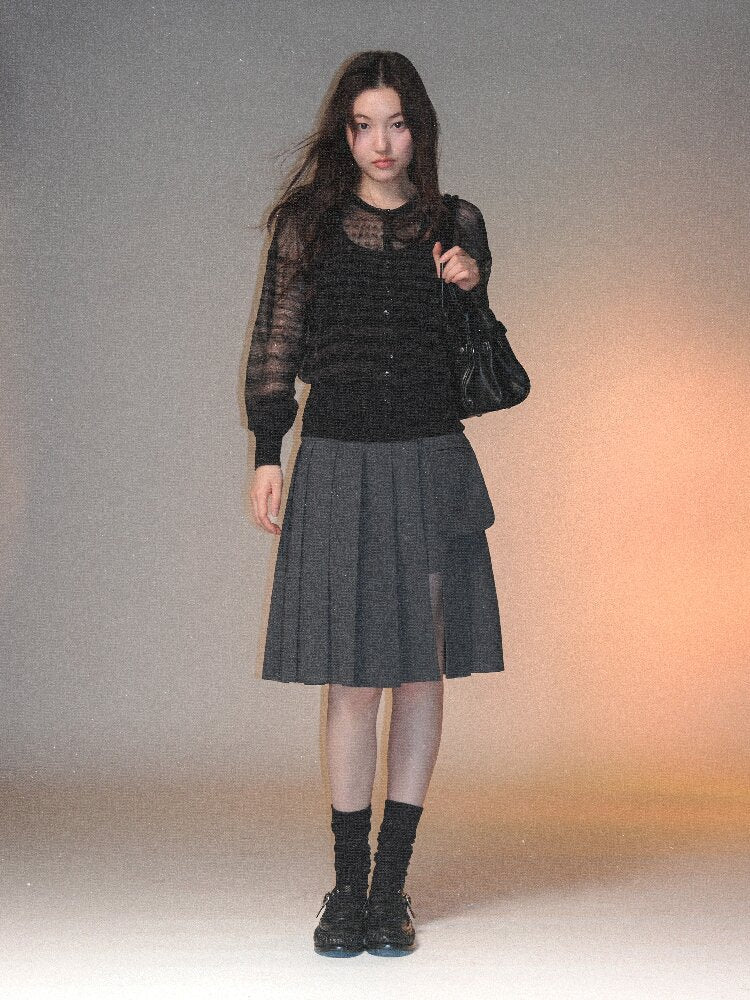 Linen Blend Gradient Cardigan Top【s0000017929】