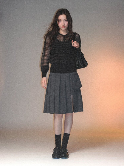 Linen Blend Gradient Cardigan Top【s0000017929】